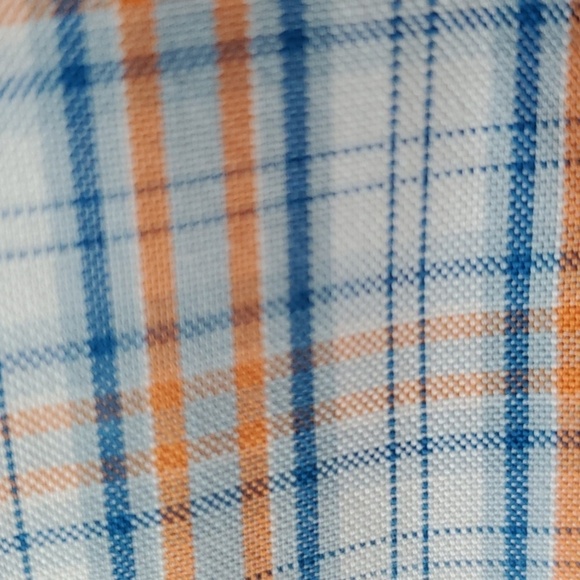 Lands'End blue orange plaid  no iron supima cotton traditional fit  16.5x 32 - Picture 12 of 12
